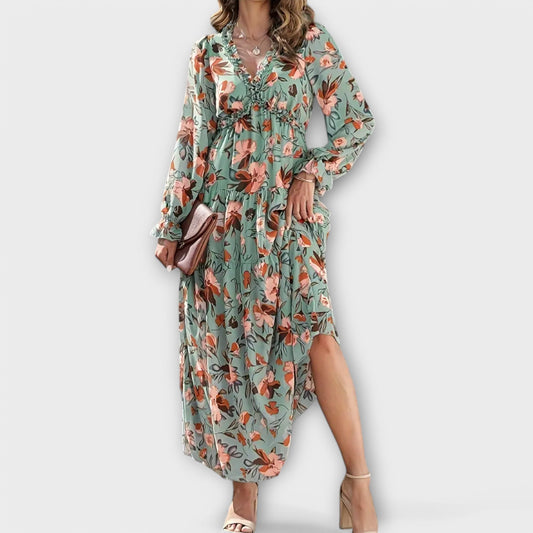 Paislee | Floral V-Neck Maxi Dress