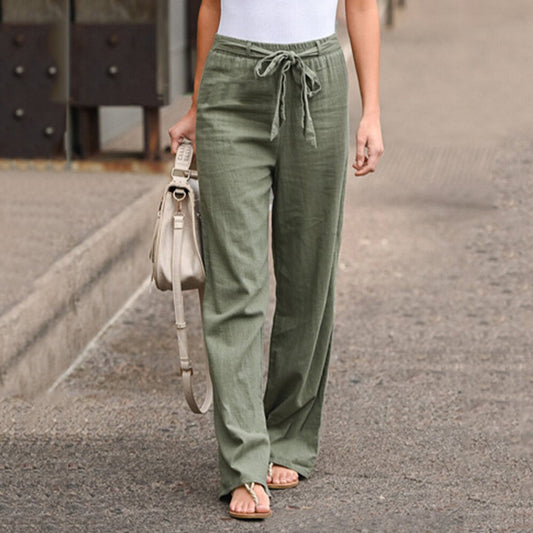 Miranda | Women's Wide Leg Pants Drawstring High Waist Relaxed