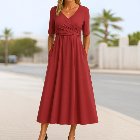 Annabelle | Crossed Dress with Short Sleeves