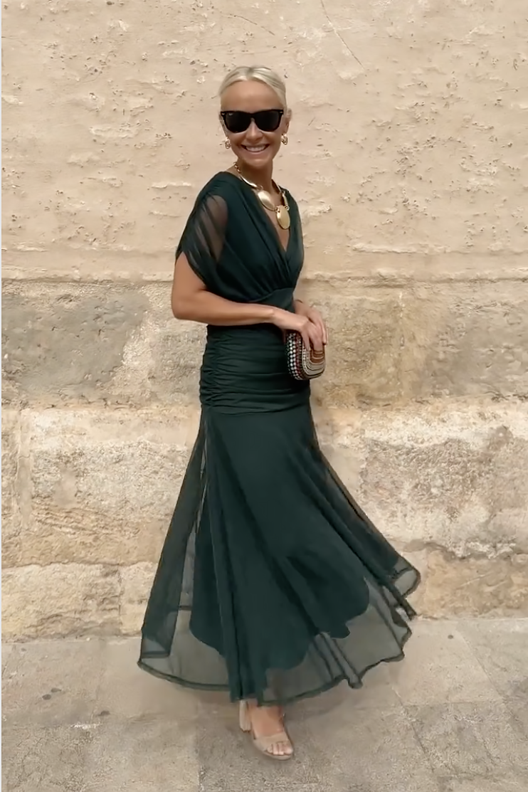 Sophie | Refined V-neck Fantasy Party Maxi Dress