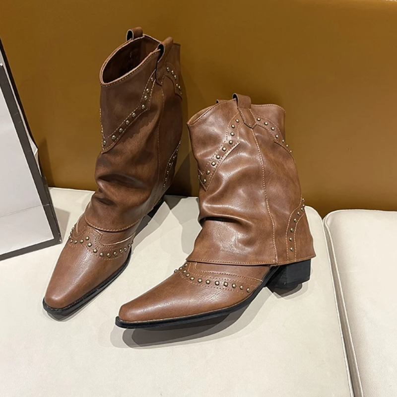 Lydia | Studded Western Boots
