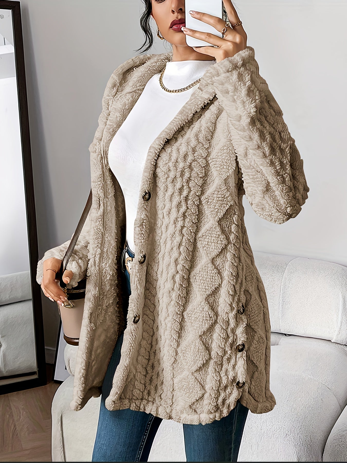 Melissa | Velvety Hooded Cardigan