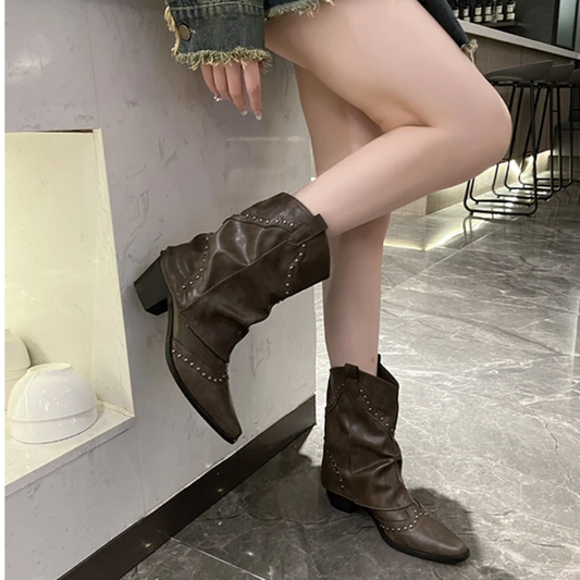 Lydia | Studded Western Boots