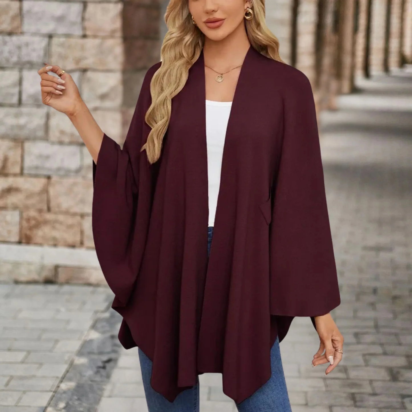 Aubrey | Refined Draped Poncho