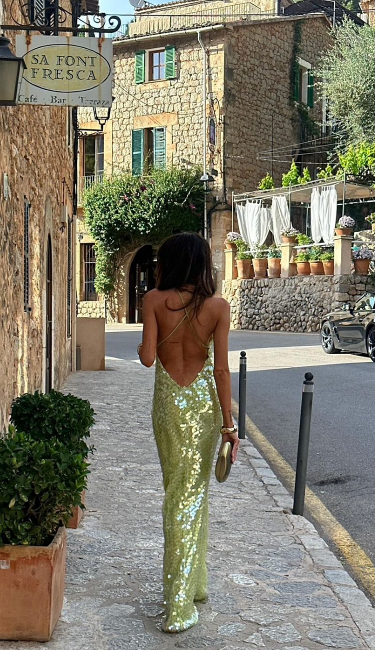 Lydia | Women's Wedding Guest Sequin Backless Dress Evening