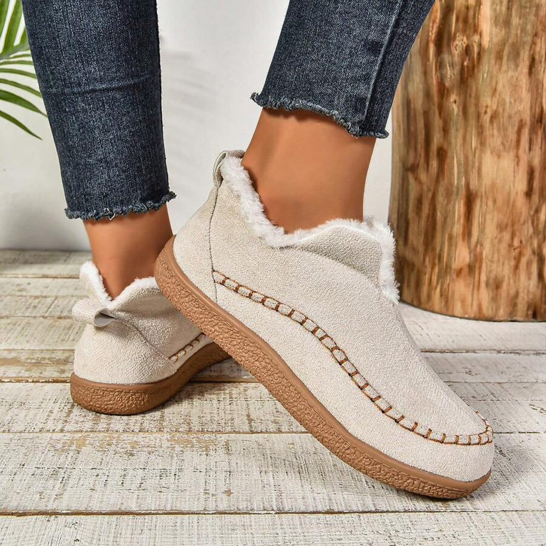 Beverly | Toasty Fur Lined Slip-On Ankle Boots with Anti-slip Thick Sole