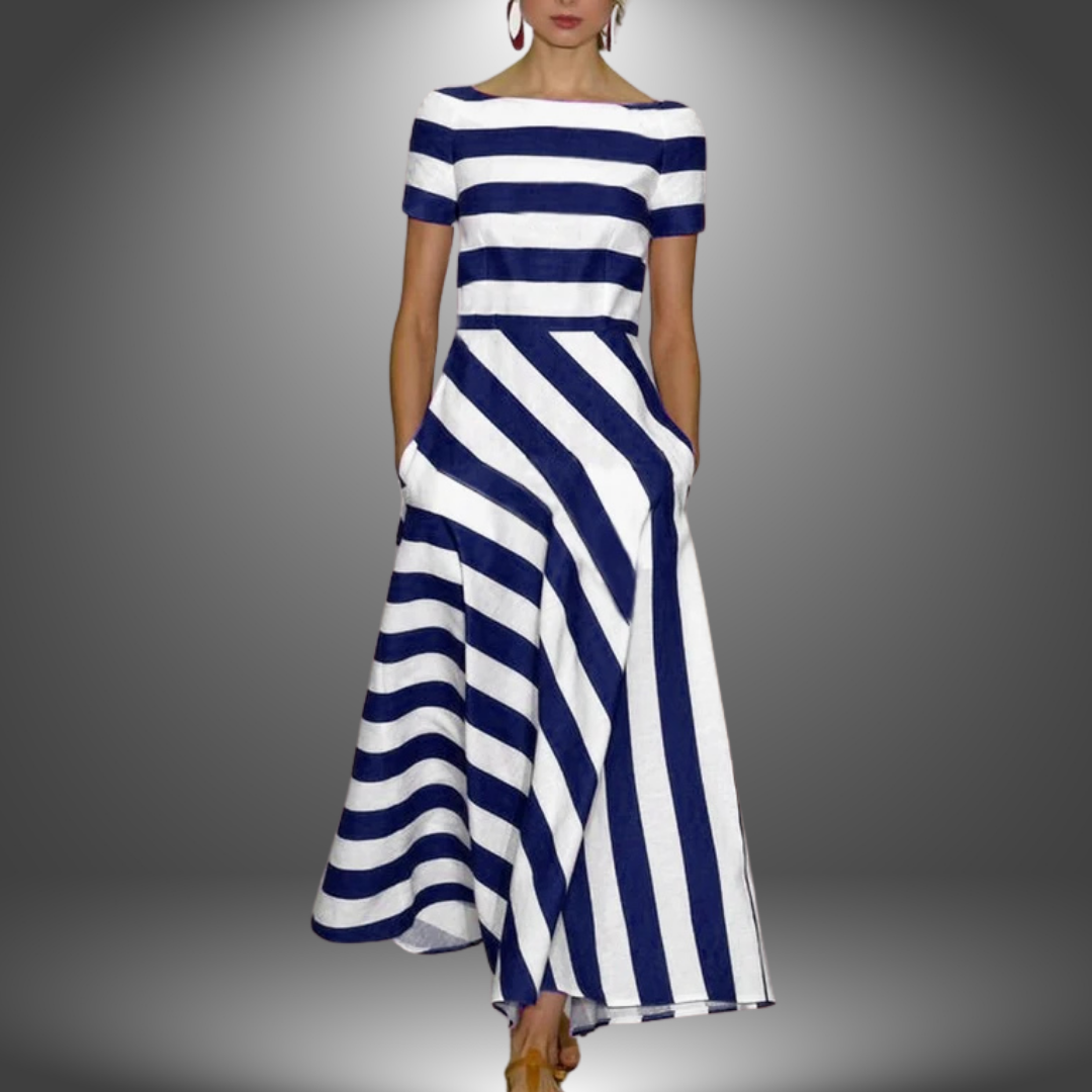 Victoria | Handcrafted Striped Maxi Dress
