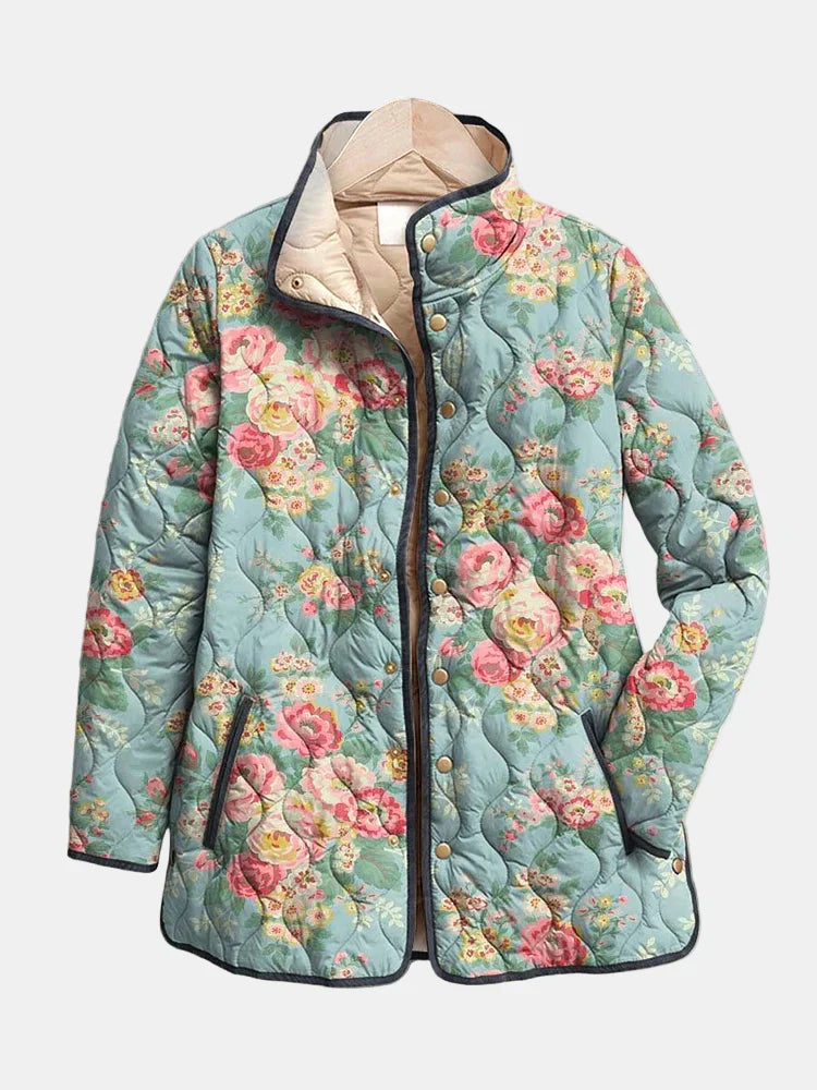 Emily | Quilted Botanical Print Jacket