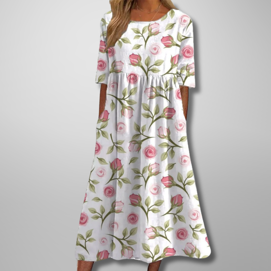 Wren | Relaxed Floral Mid-Length Dress