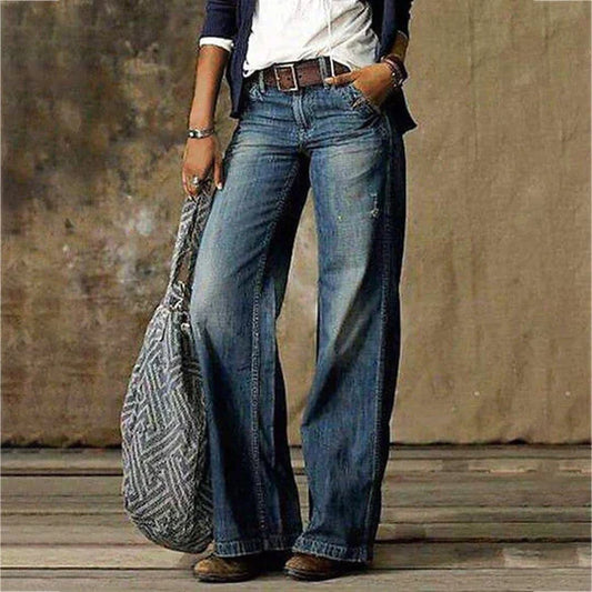 Kate | Women's High Waist Wide Leg Jeans Vintage Flare Denim