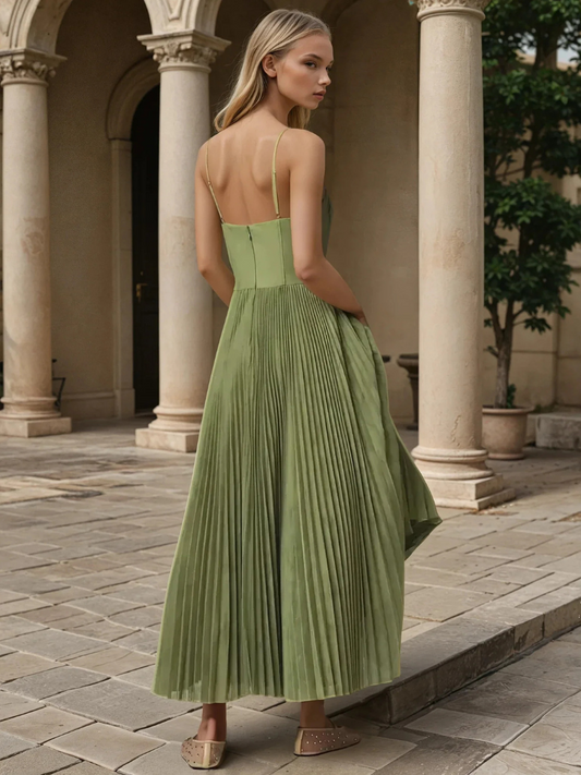 Emma | Sculpted Pleated Maxi Dress