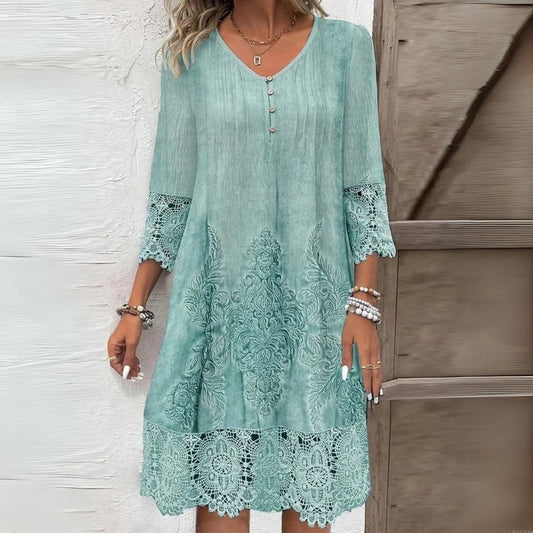 Makayla | Floral Mid-Length Dress