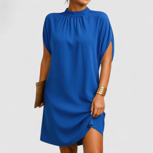 Lily | Women's Mock Neck Batwing Split Sleeve Mid-Length Dress