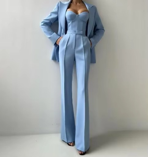 Maggie | Women's Three-Piece Blazer Set Corset Top & Flare Pants