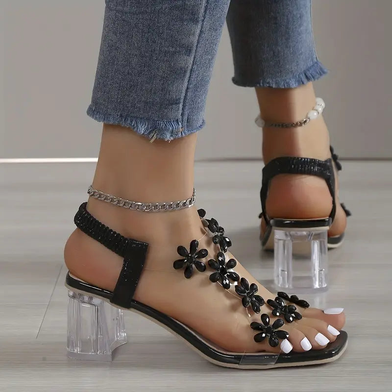 Candace | Women's Rhinestone Block Heel Sandals