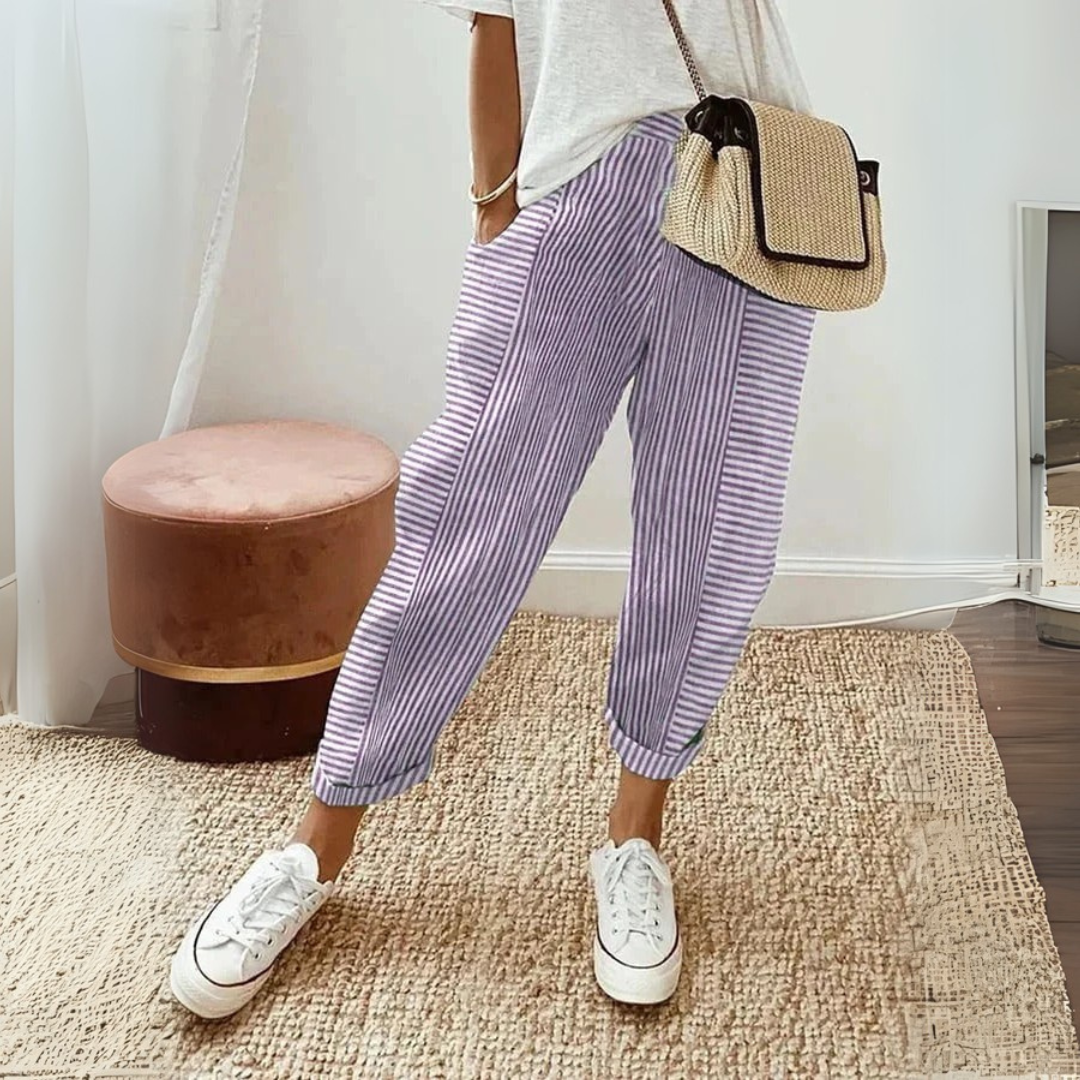 Daniela | Women's Striped Wide Leg Pants