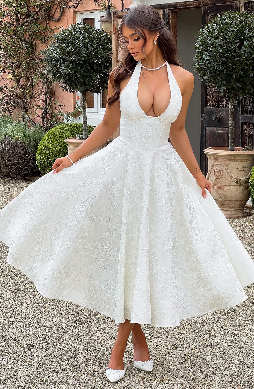 Whitney | Women's Wedding Guest Embellished V-Neck Dress