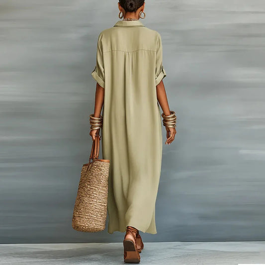 Hannah | Women's Button-Through Maxi Button-Up Dress