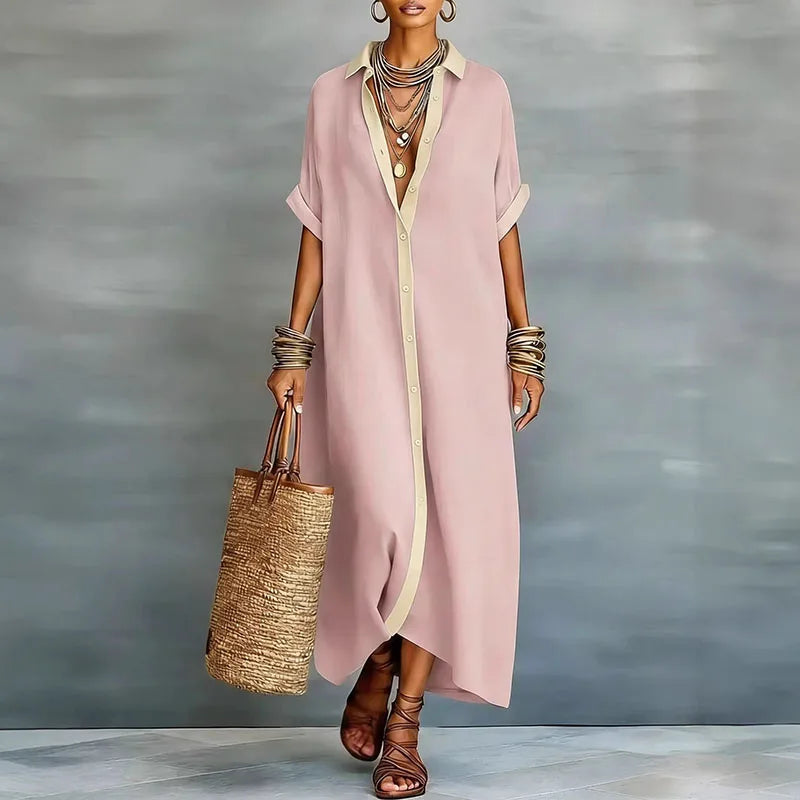 Hannah | Women's Button-Through Maxi Button-Up Dress