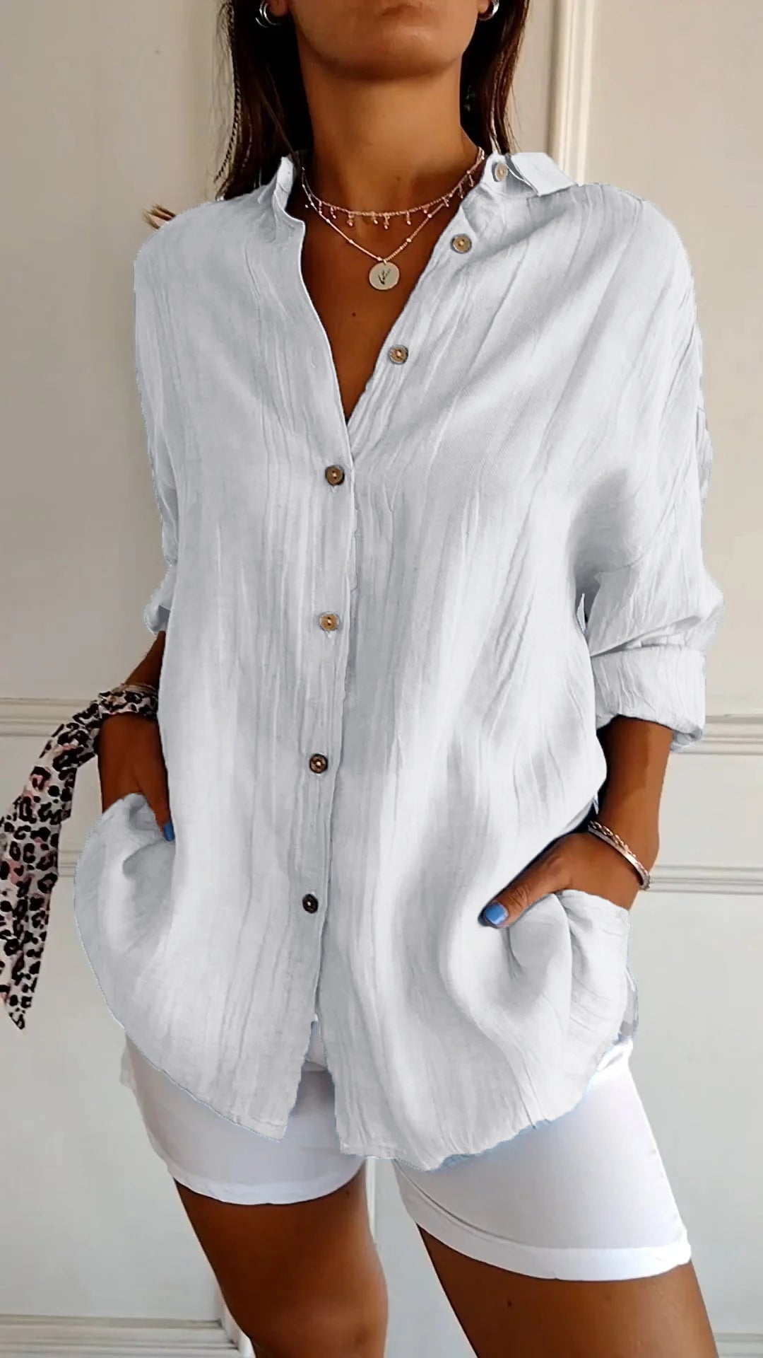 Sarah | Women's Relaxed Button-Down Shirt Oversized Long Sleeve