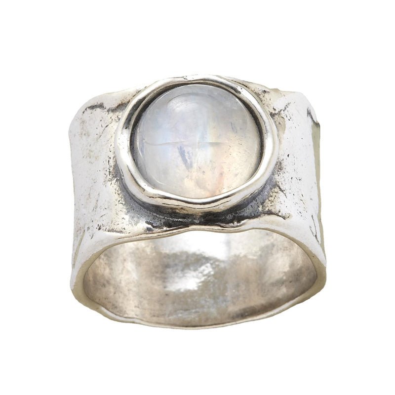 Ruby | Silver Moonstone Ring