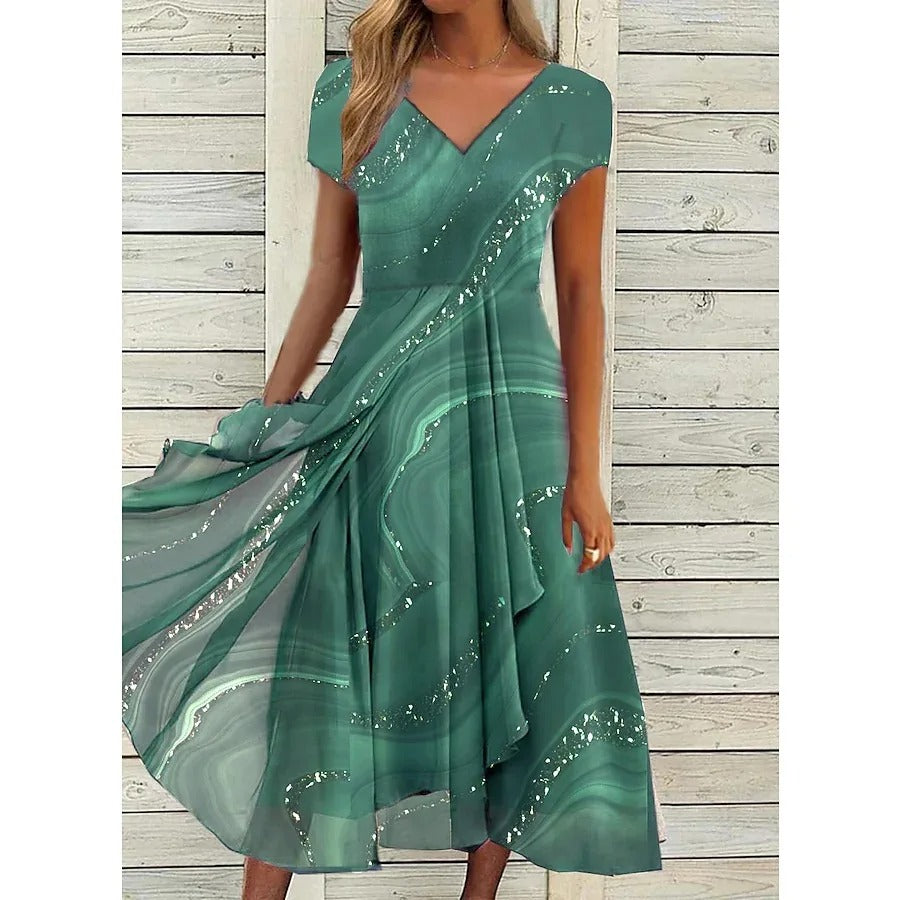 Melody | V-neck Mid-Length Dress