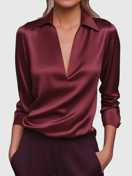 Aurora | Women's Collared Long Sleeve Blouse