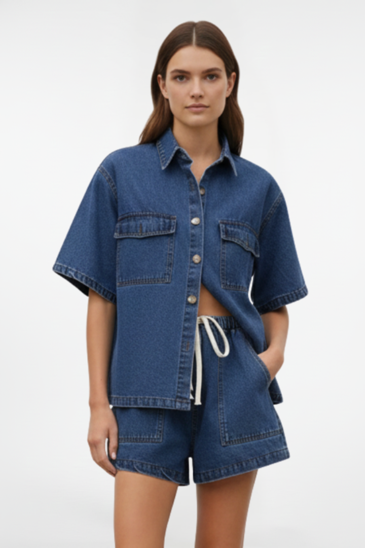 Felicia | Women's Short Sleeve Collared Set