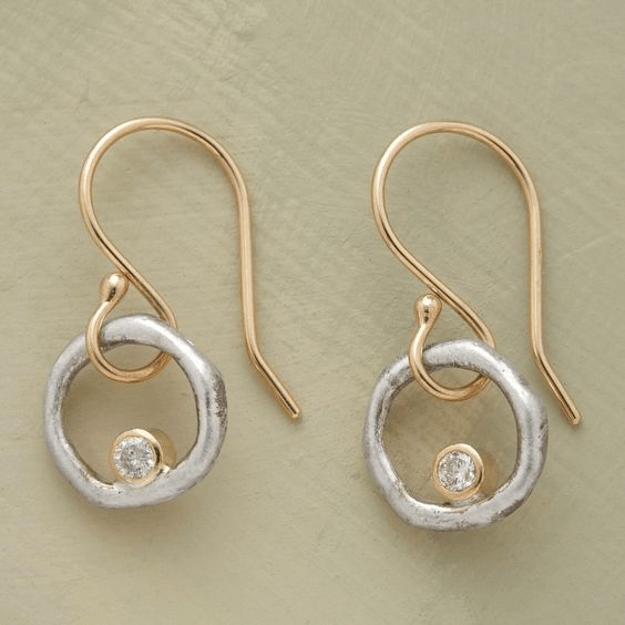Cara | Retro Gold & Silver Zirconia Earrings