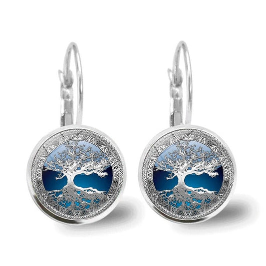 Charlene | Silver Tree of Life Hoop Earrings