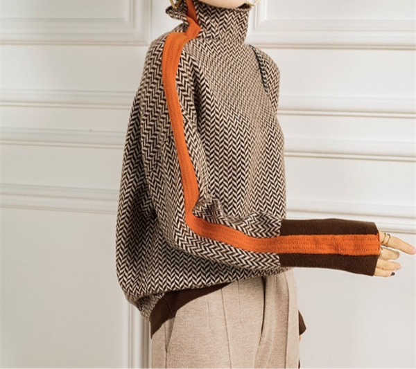 Trinity | Herringbone Premium Turtleneck