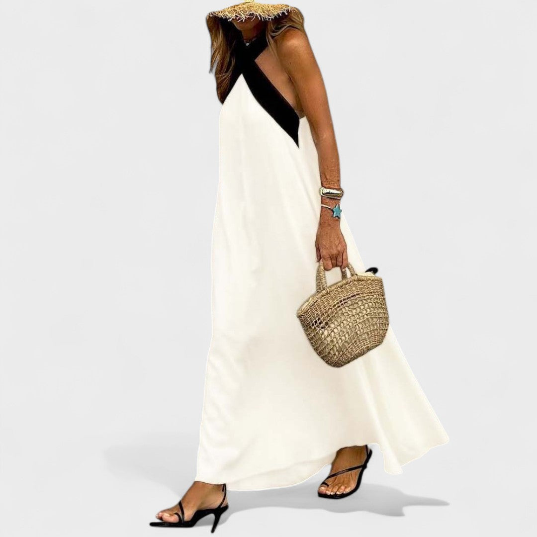 Wren | Refined Cross-Neck Maxi Dress