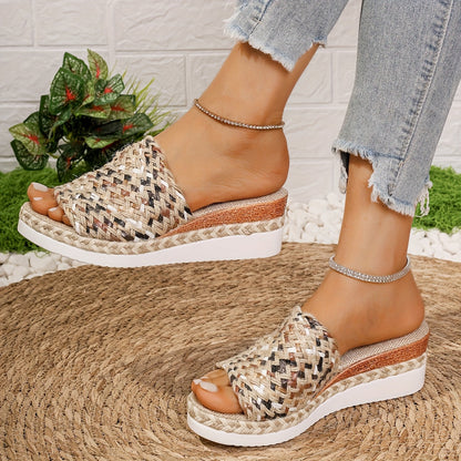 Alicia | Women's Woven Wedge Sandals