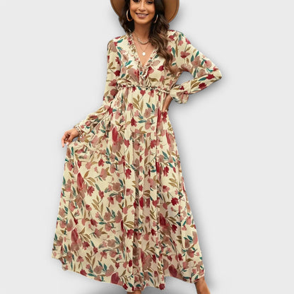 Paislee | Floral V-Neck Maxi Dress