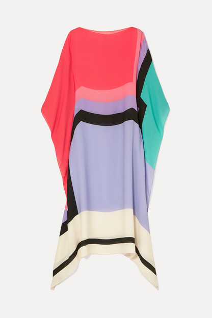 Sandra | Women's Caftan Dress Geometric Print Batwing Sleeve Maxi Dress