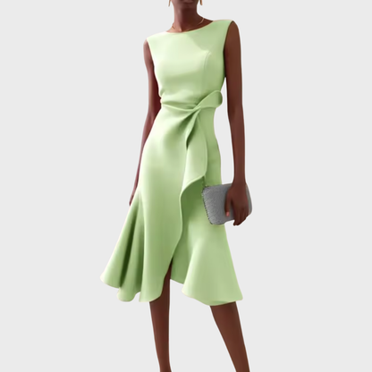 Claire | Draped Asymmetric Mid-Length Dress