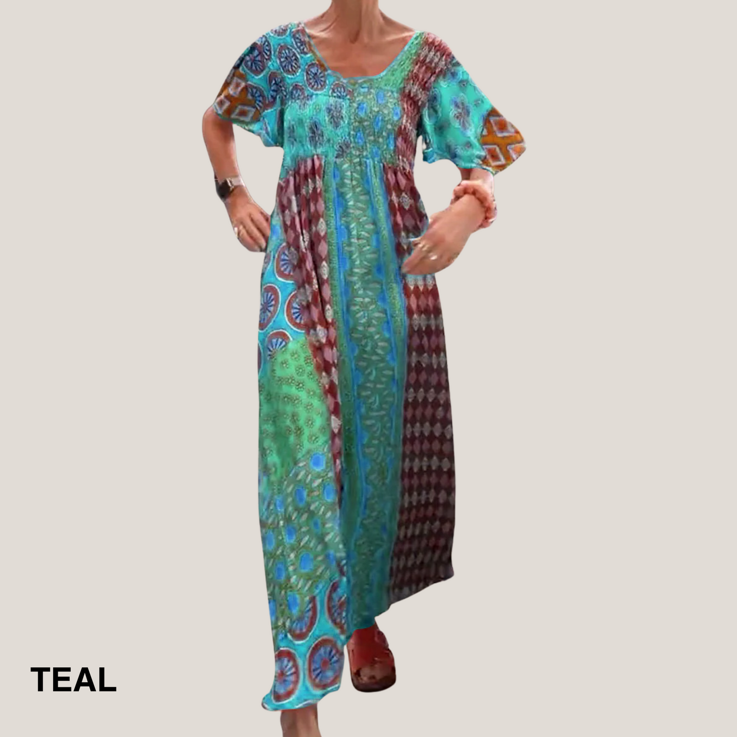 Emilia | Refined Paisley Mid-Length Dress