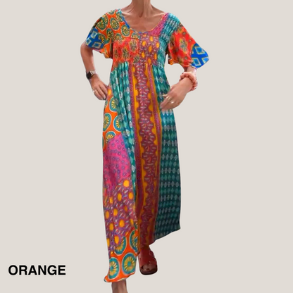 Emilia | Refined Paisley Mid-Length Dress