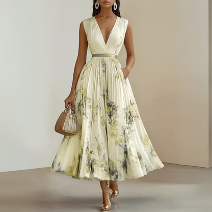 Victoria | Flowy No-Sleeve Summer Maxi Dress