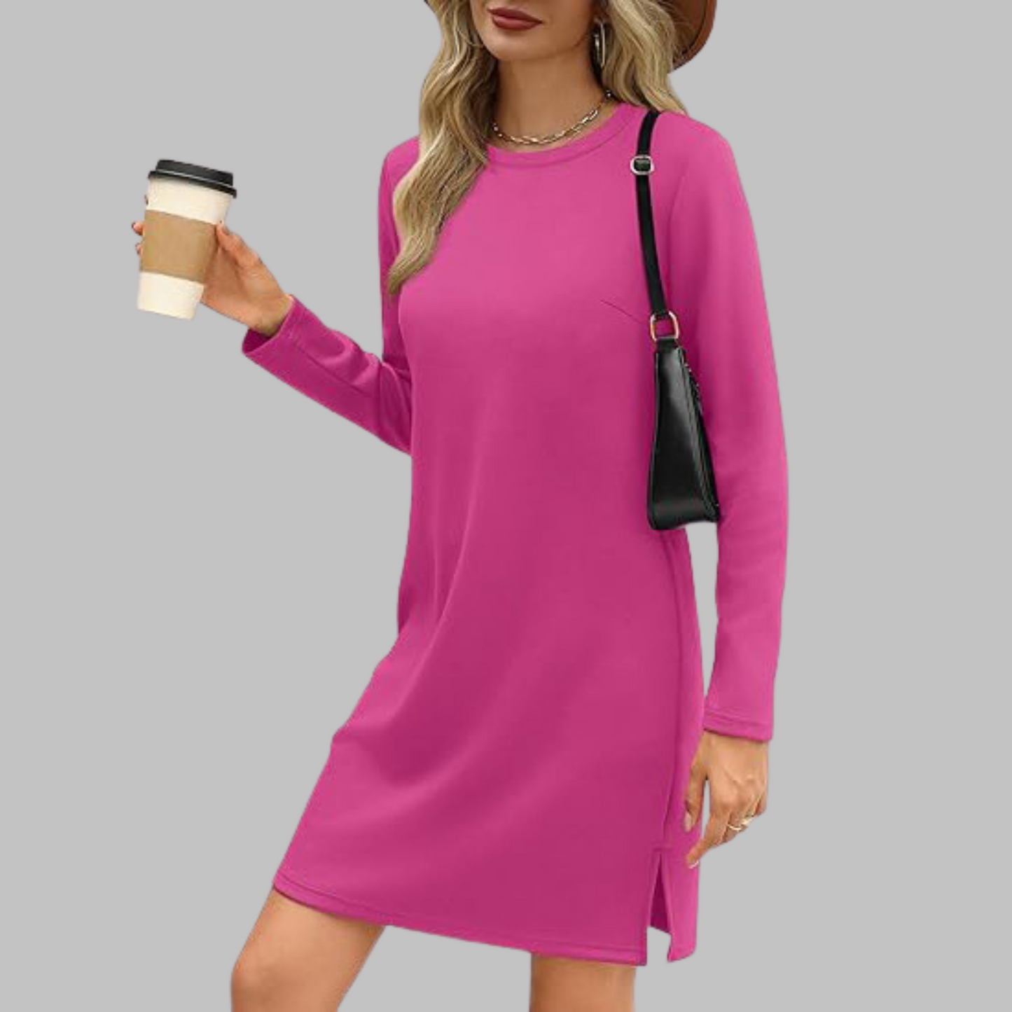 Sadie | Comfortable Full Sleeve Round Neck Dress