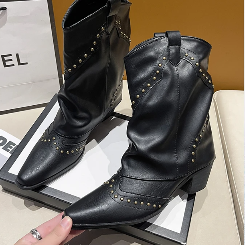 Lydia | Studded Western Boots
