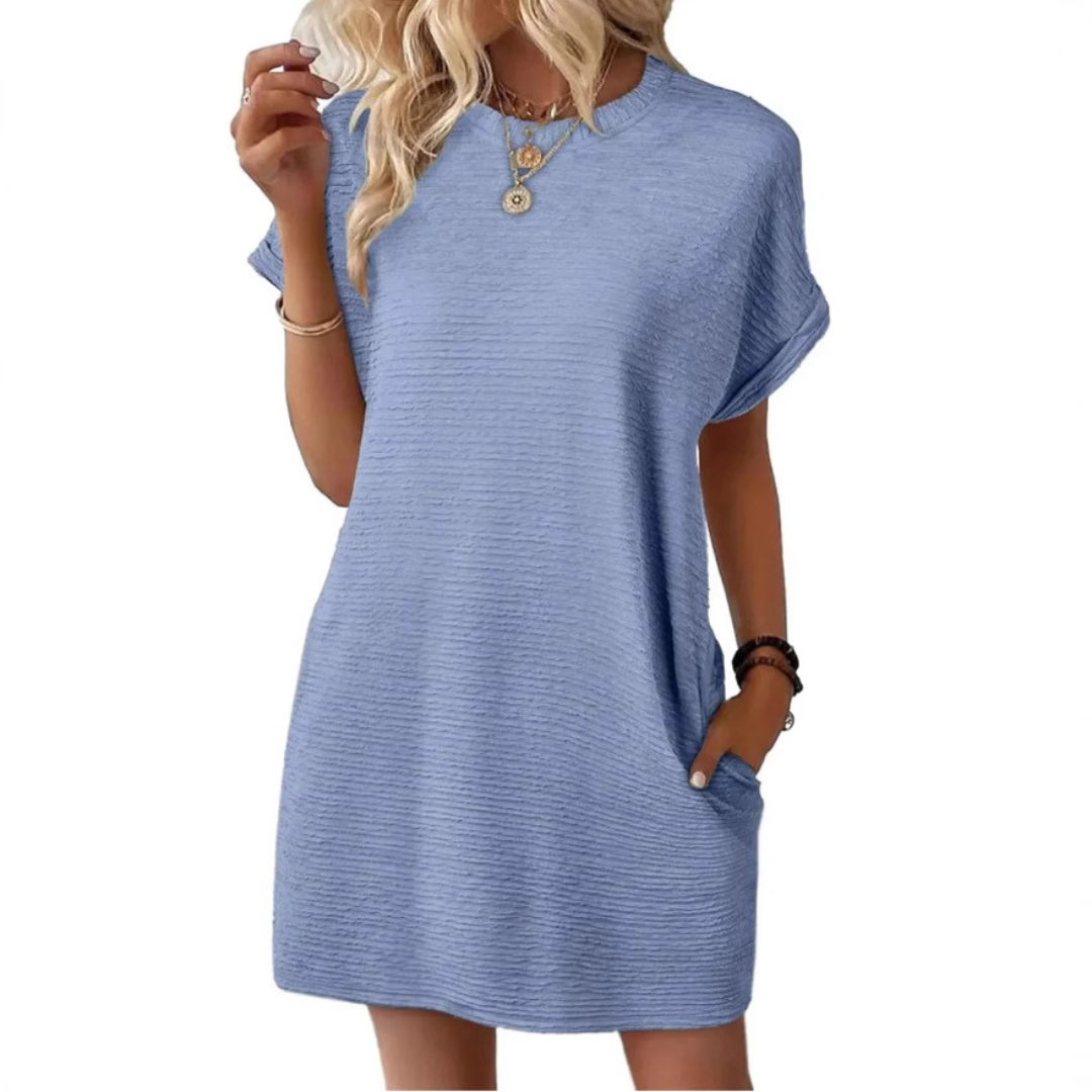 Violet | Women's Crew Neck Short-Sleeved T-Shirt Short Dress