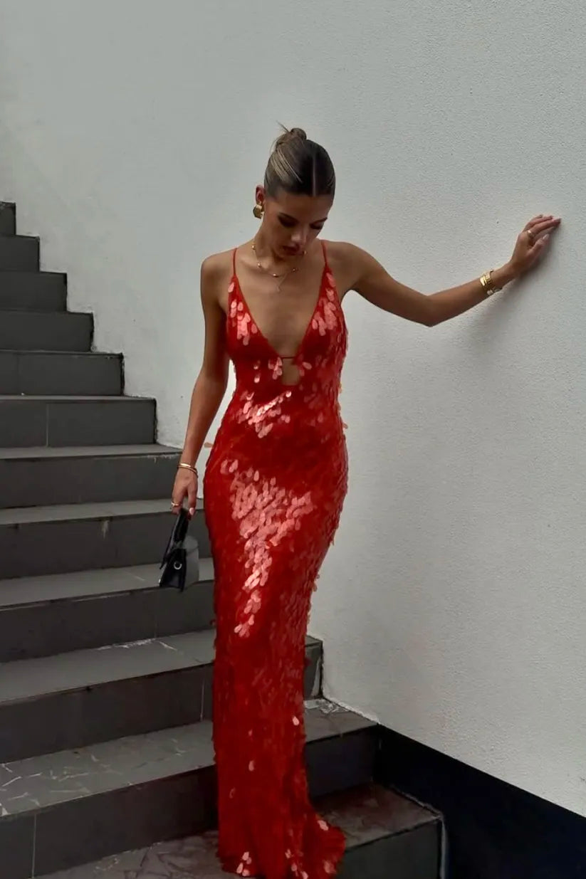 Taylor | Women's Wedding Guest Sequin Backless Dress