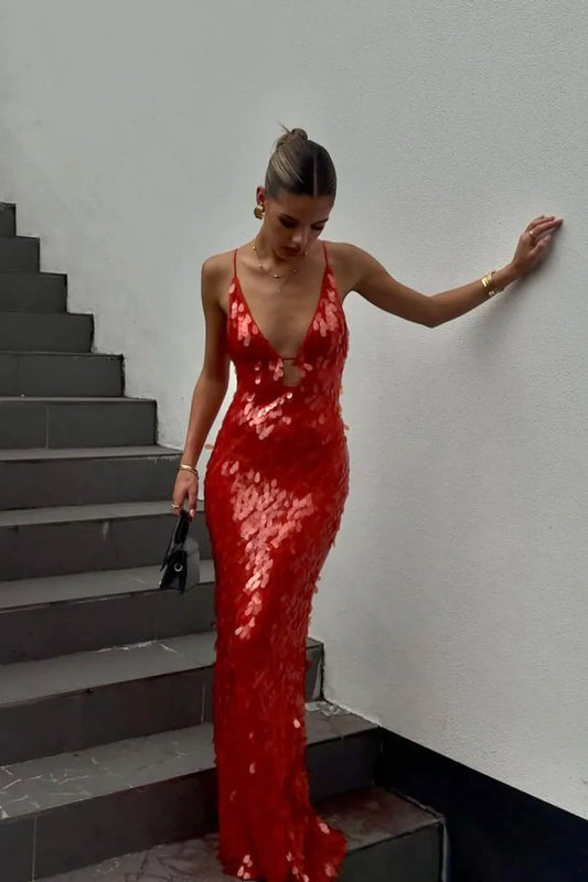 Taylor | Women's Wedding Guest Sequin Backless Dress