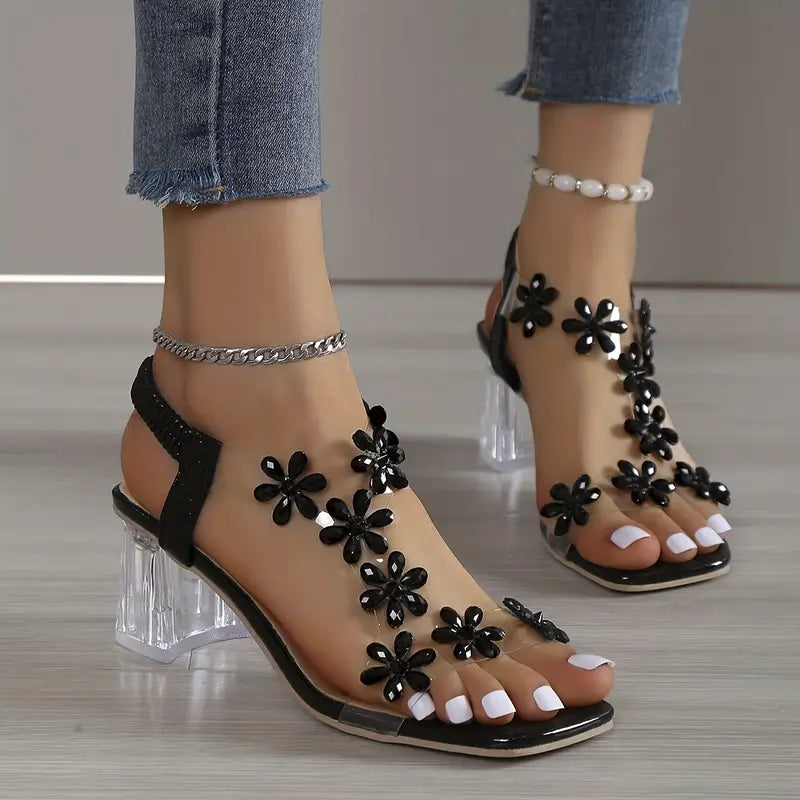 Candace | Women's Rhinestone Block Heel Sandals