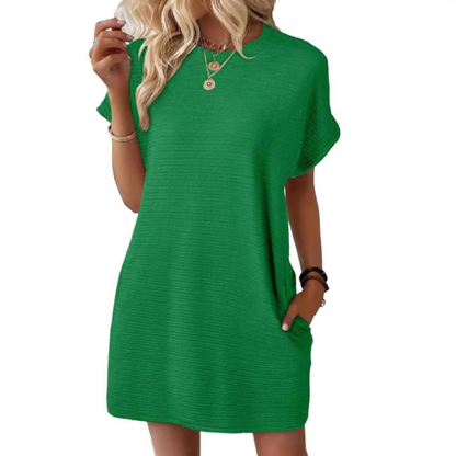 Violet | Women's Crew Neck Short-Sleeved T-Shirt Short Dress