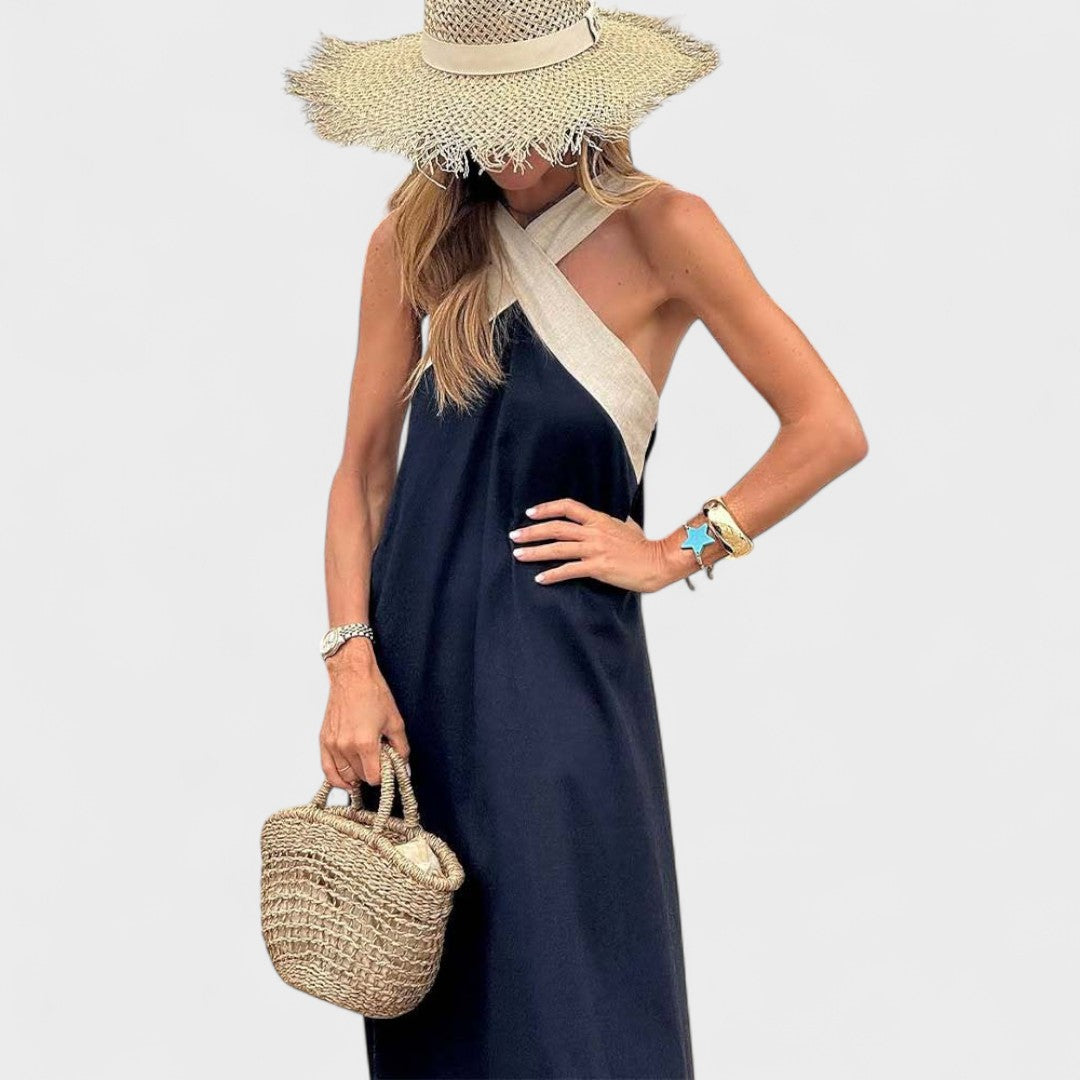 Wren | Refined Cross-Neck Maxi Dress