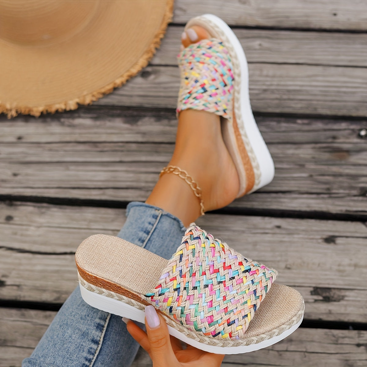 Alicia | Women's Woven Wedge Sandals