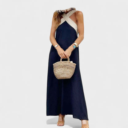 Wren | Refined Cross-Neck Maxi Dress