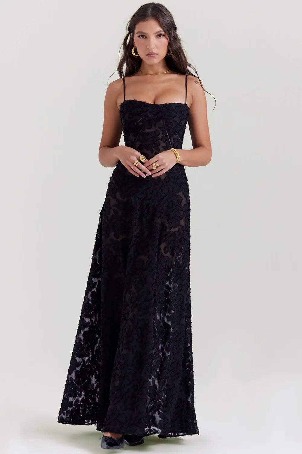 Elena | Long Summer Dress with Open Back and Adjustable Straps